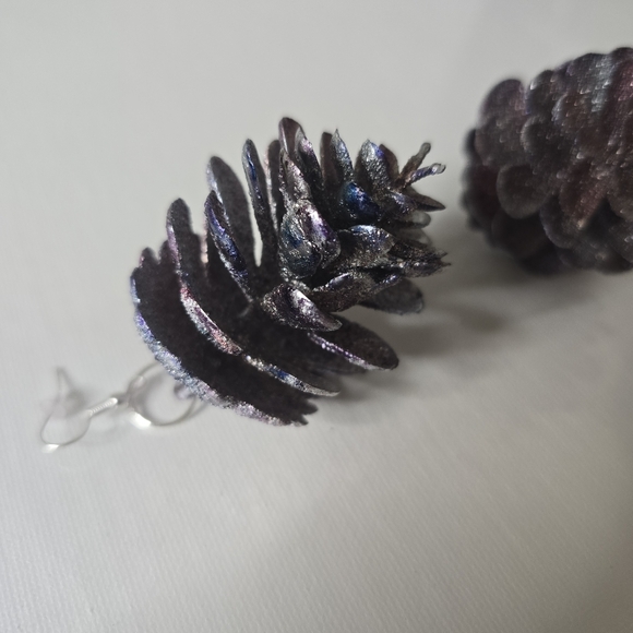 HANDCRAFTED Pinecorn Pierced Earrings HANDPAINTED Holiday Jewelry Accessories - Picture 8 of 15